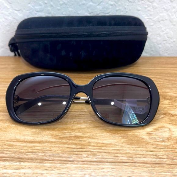 Michael Kors Womens Black Silver Grey Square Sunglasses MK 2065 Carmel 30058G